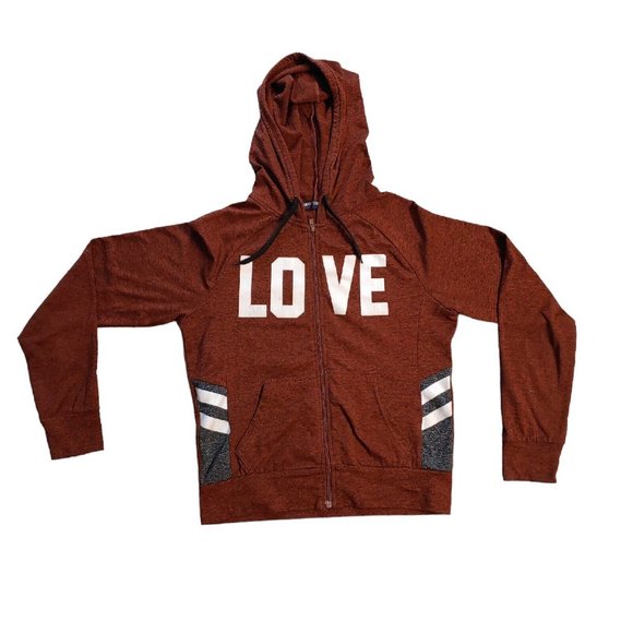Roma Concept by Rosee Hoodie Womens Medium Brown Long Sleeve Full Zip Jacket - Picture 1 of 8